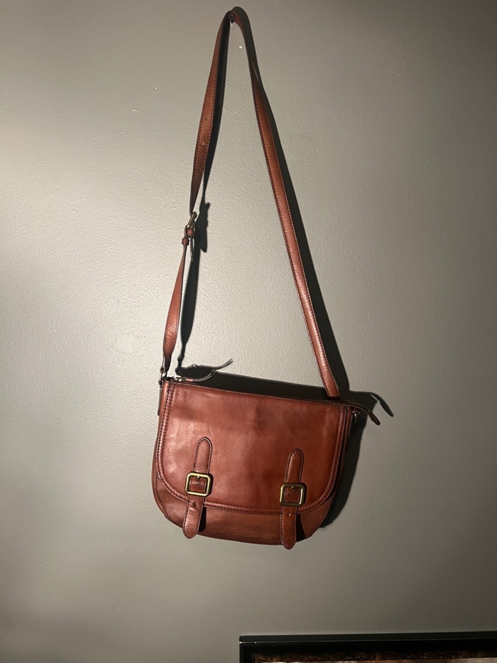 Frye Brown Claude brown Leather Crossbody Saddle Bag